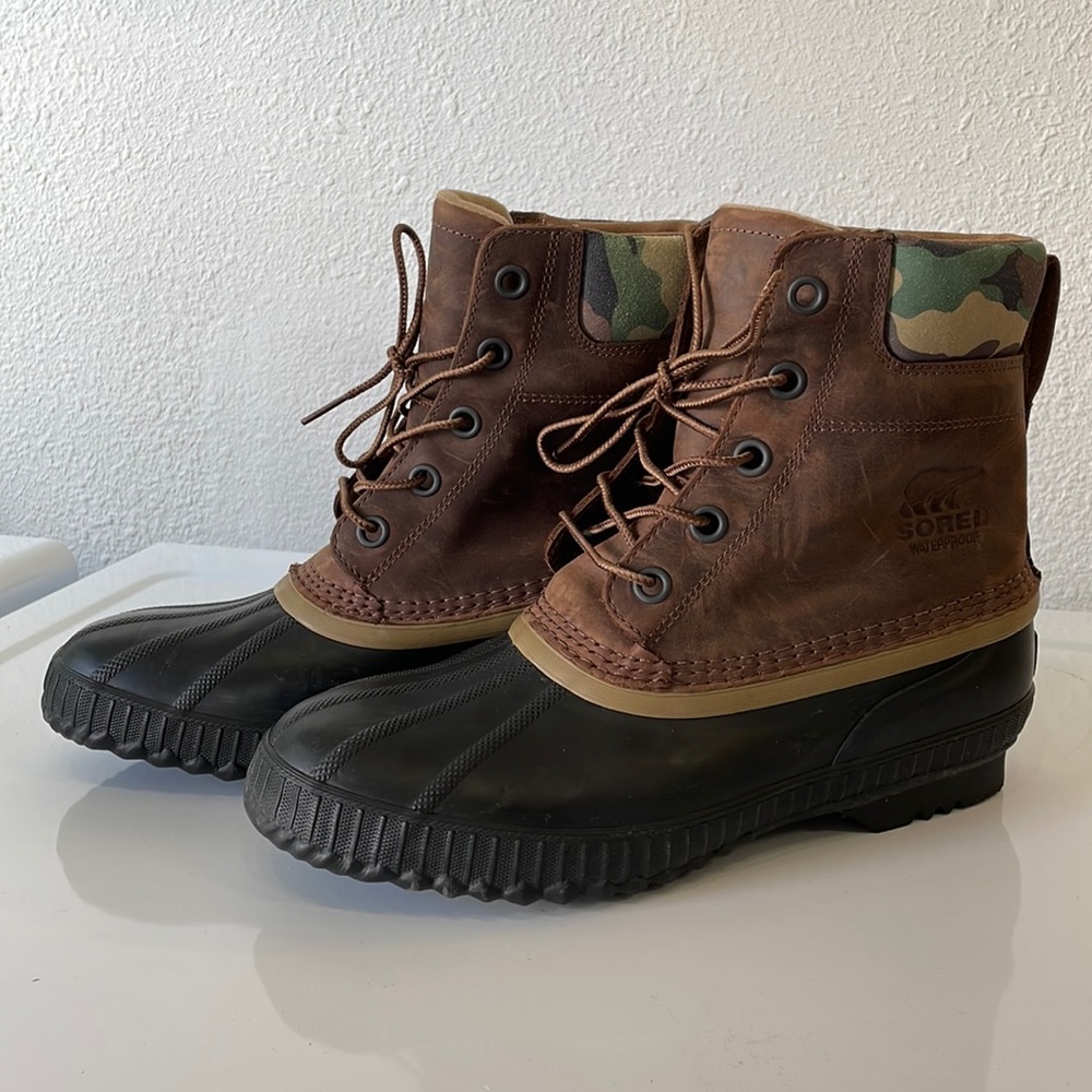 Sorel Winter/Snow Boots | WORN TWICE | Men’s size 10 | Black/Brown/Camo